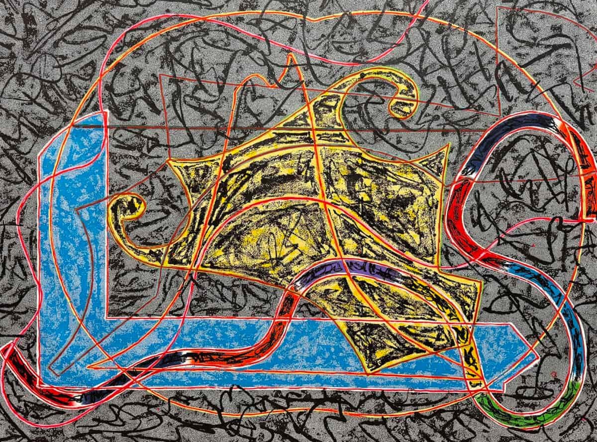 Imola Three II, from the Circuits Series - Abstract Print by Frank Stella