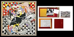 LARGE: The Whale Watch Lt Ed Shawl (artwork signed + COA signed by Frank Stella)