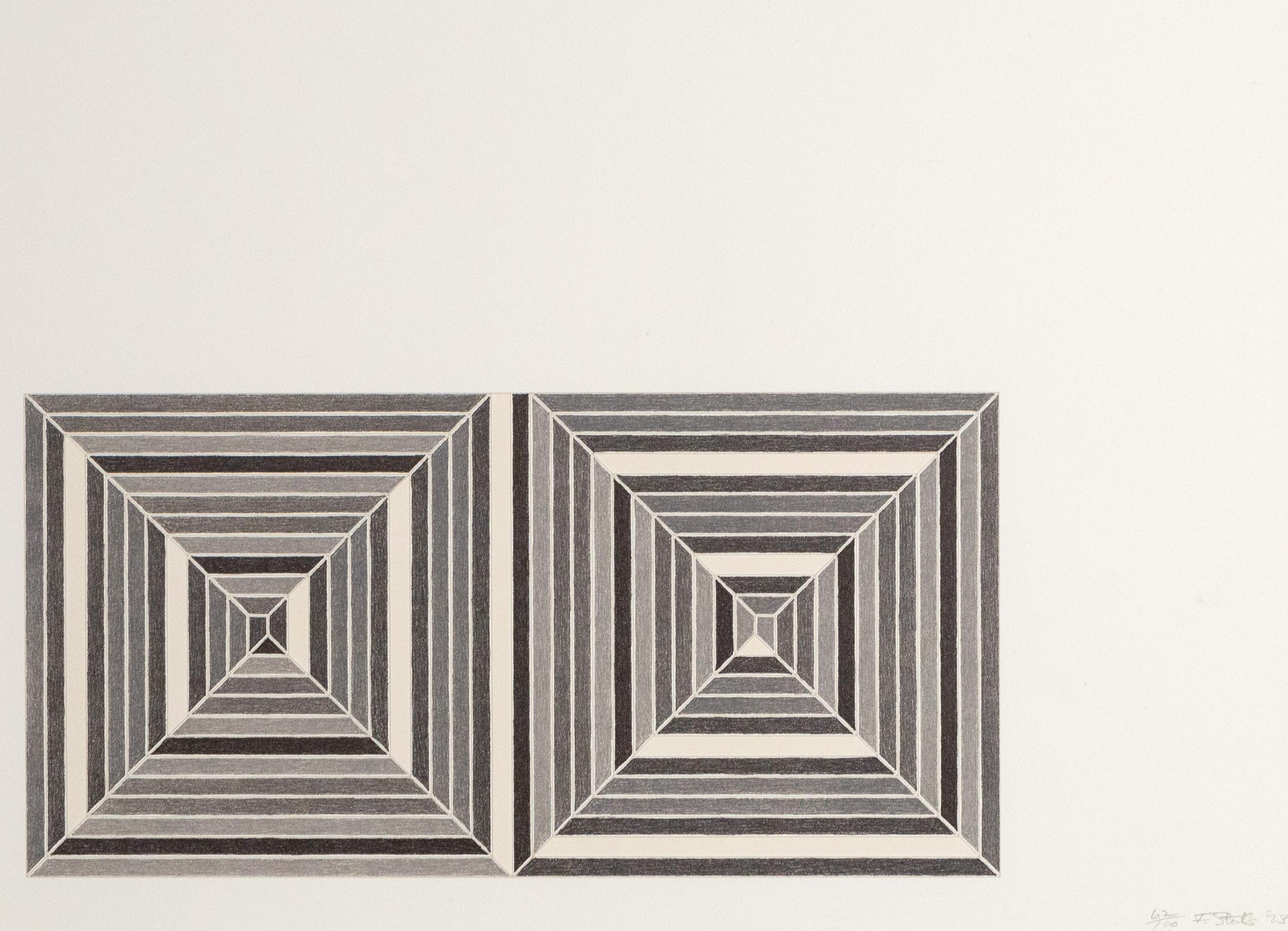 Les Indes III - Gray Abstract Print by Frank Stella