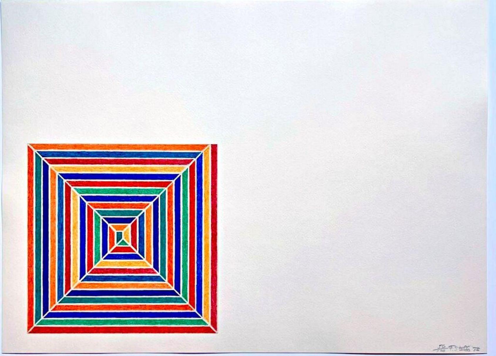 Frank Stella Abstract Print - Line Up, from Jasper's Dilemma (Axsom 85), hand signed/n geometric abstraction 