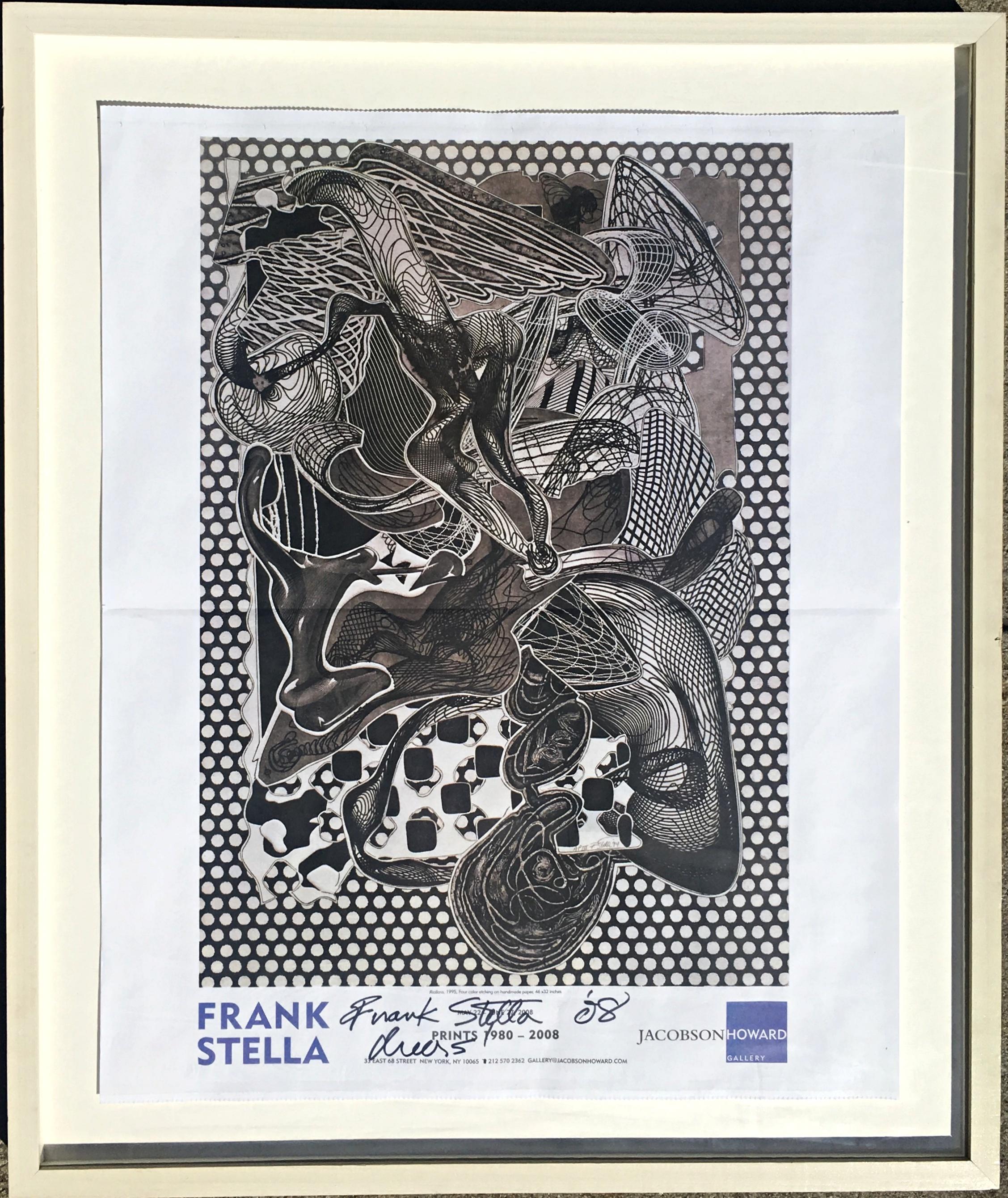 Poster litografico offset della mostra di Londra UK firmato a mano da Frank Stella Incorniciato in vendita 1