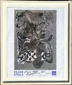 London UK exhibition offset lithograph poster Hand signed by Frank Stella Framed