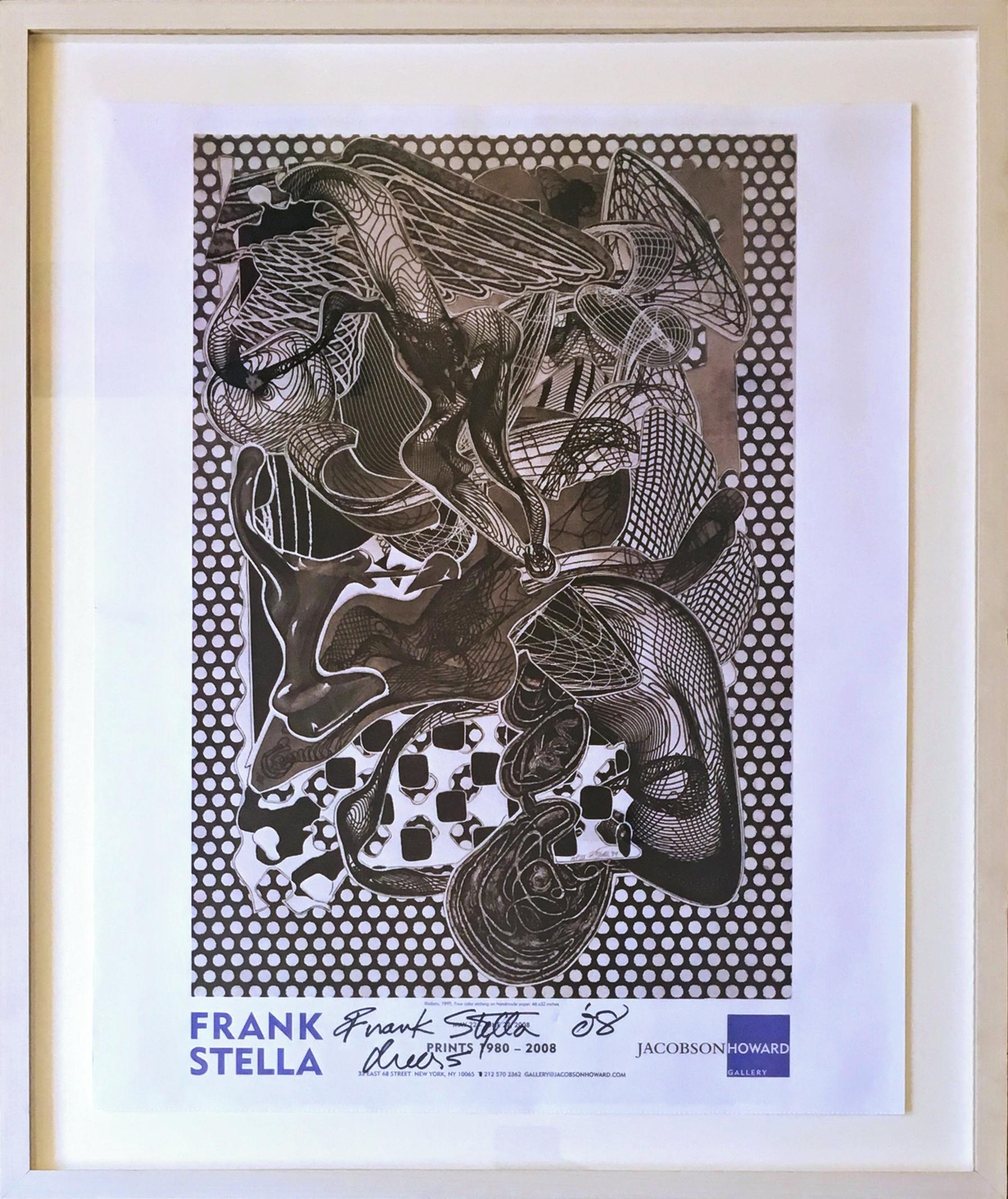 Poster litografico offset della mostra di Londra UK firmato a mano da Frank Stella Incorniciato in vendita 2