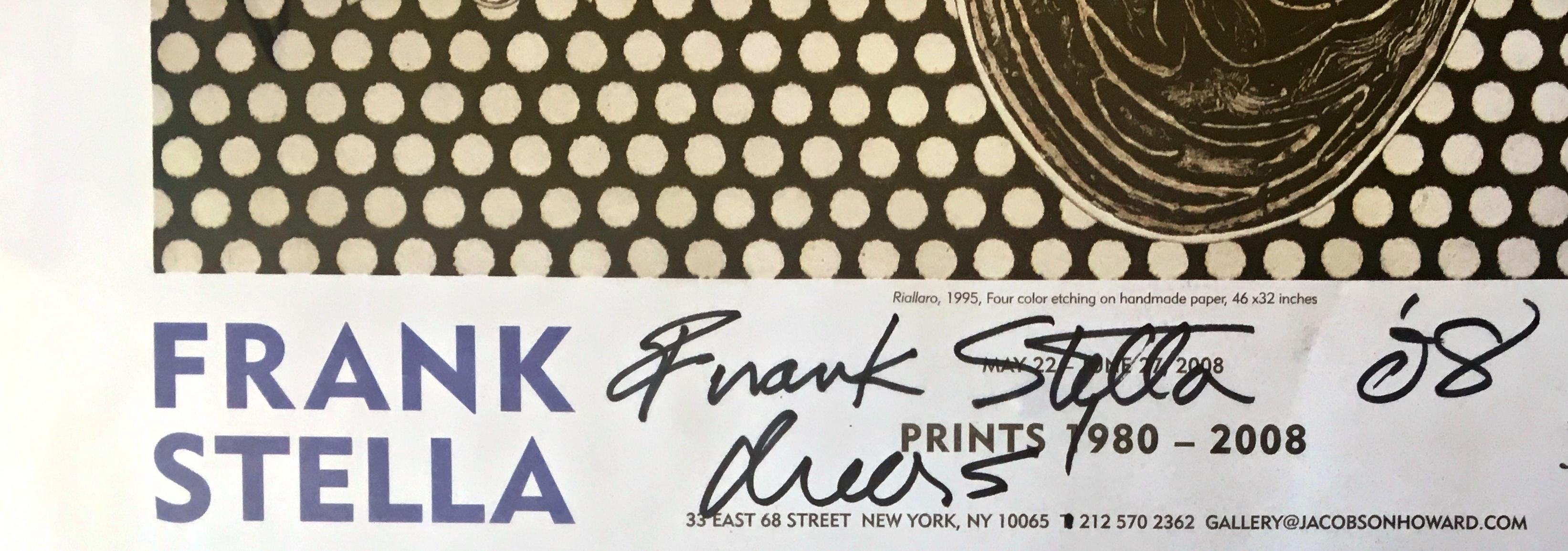 Poster litografico offset della mostra di Londra UK firmato a mano da Frank Stella Incorniciato in vendita 3
