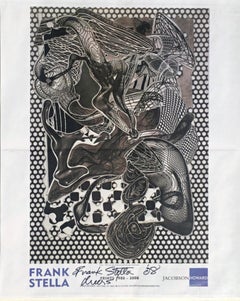 Ausstellung in London, UK, Offset-Lithographie-Plakat, handsigniert von Frank Stella, gerahmt