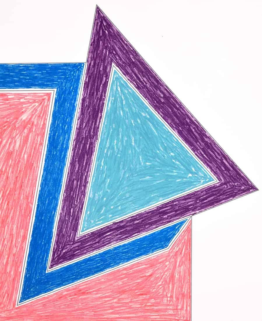 Moultonboro, from the Eccentric Polygons portfolio - Pink Abstract Print by Frank Stella
