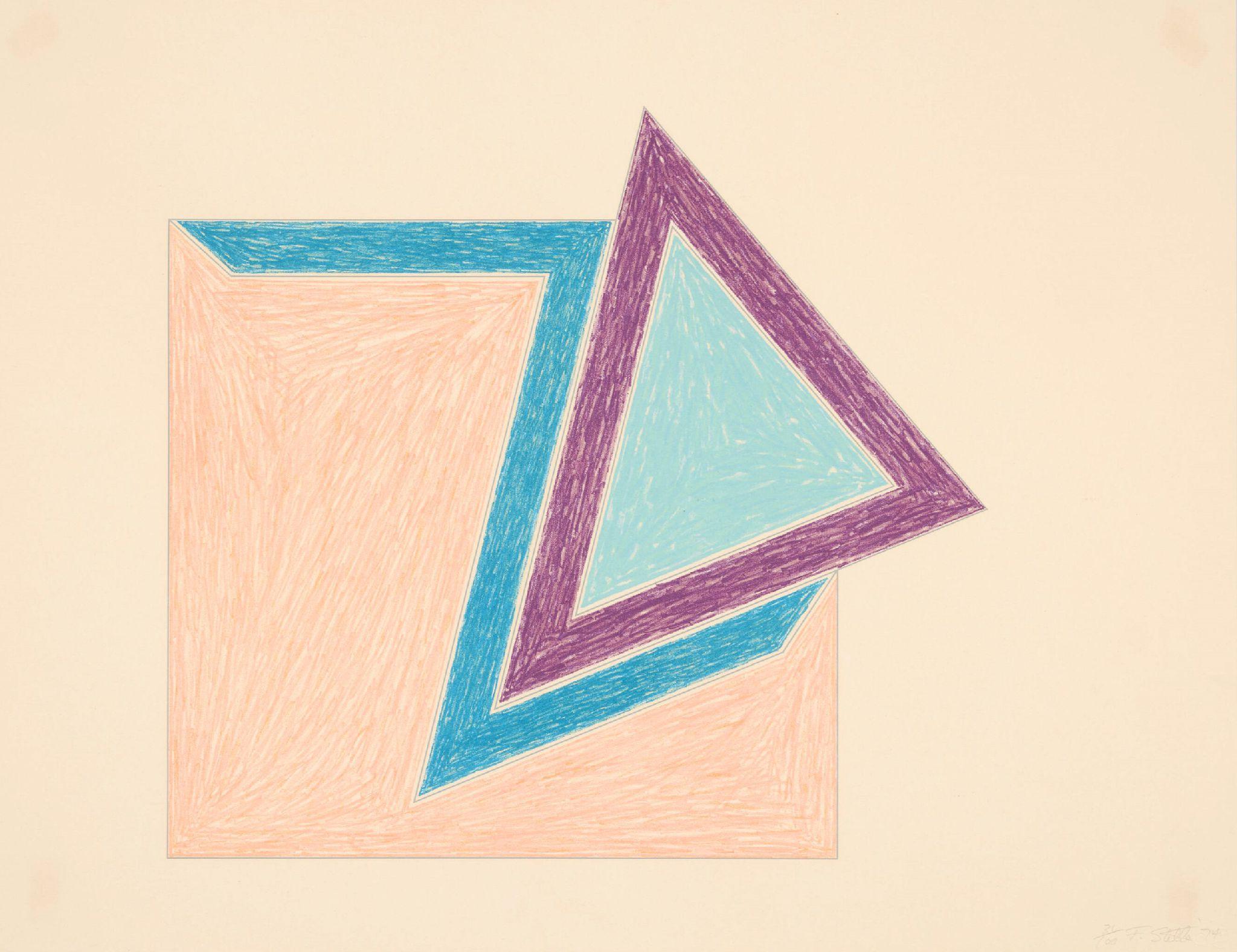 Moultonboro Litografía original Firmada a mano 1974 - Print de Frank Stella