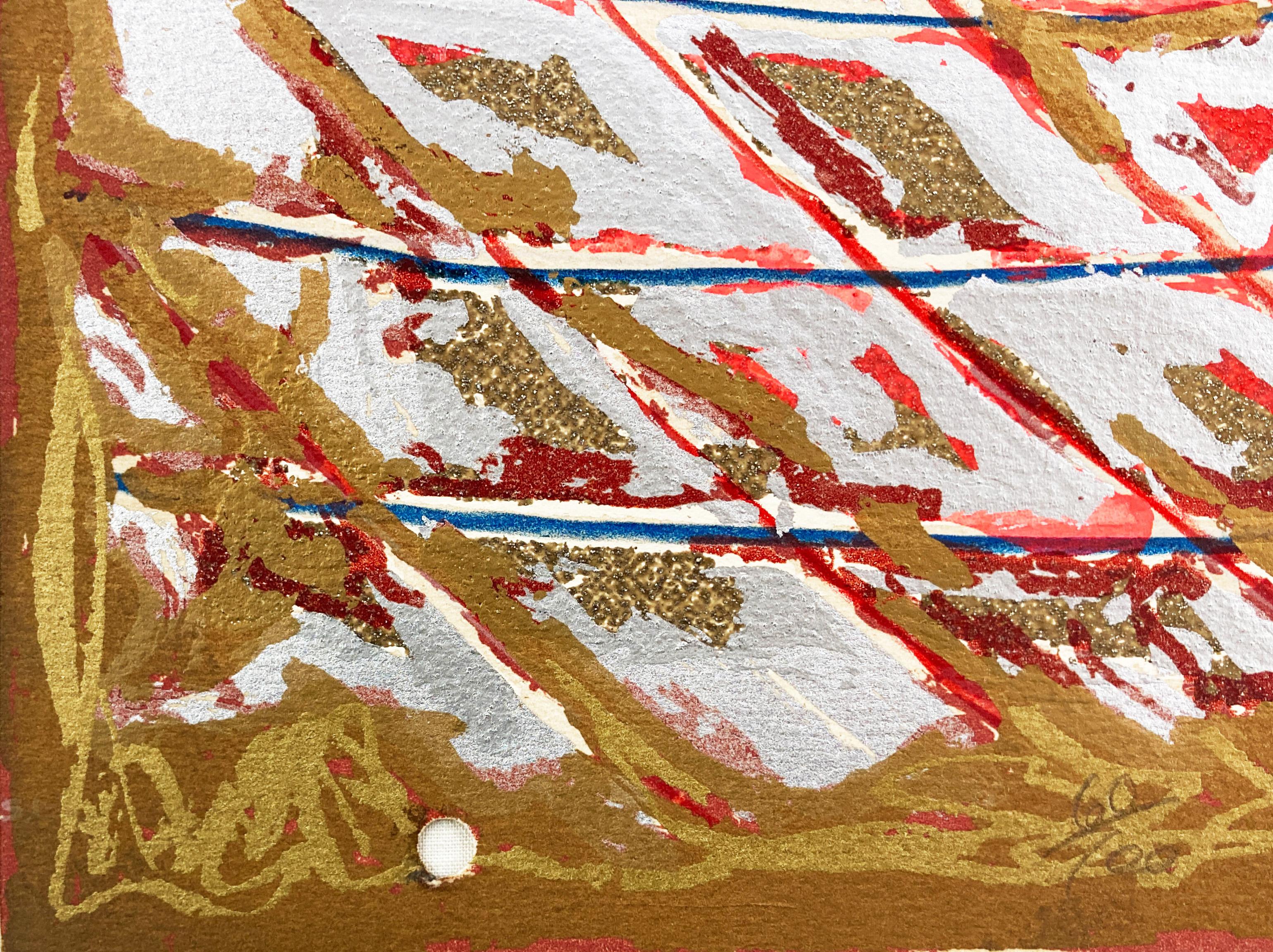Polar Co-ordinates II - Beige Abstract Print par Frank Stella