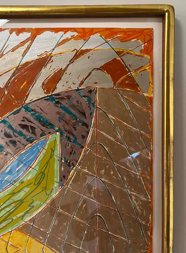 Frank Stella Polar Co-ordinates III, 1980 is an enigmatic print that is from the Polar Coordinates for Ronnie Peterson series. Using the title as a reference to graph paper and an homage to one of Stella’s friends that tragically died during the