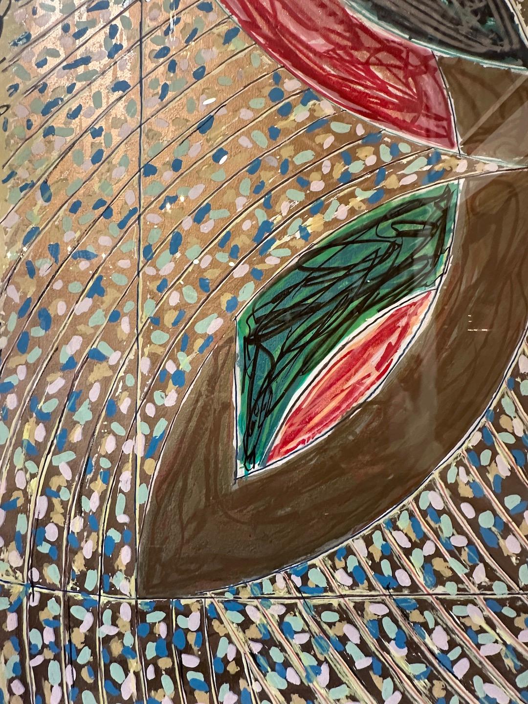 Polar Coordinates VII (Axsom 125) - Brown Abstract Print by Frank Stella