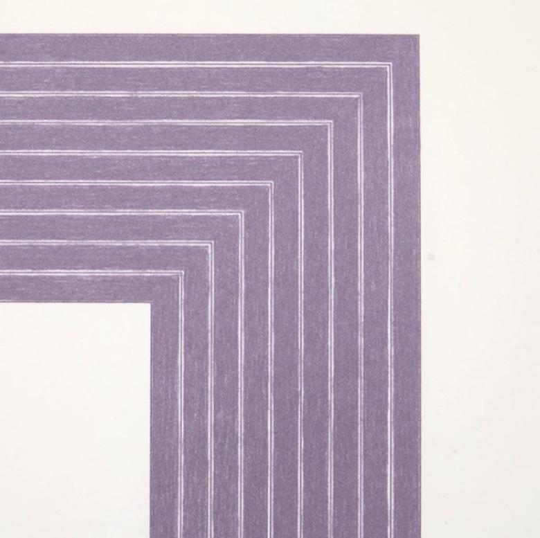 Purple Hollis - Gray Abstract Print by Frank Stella