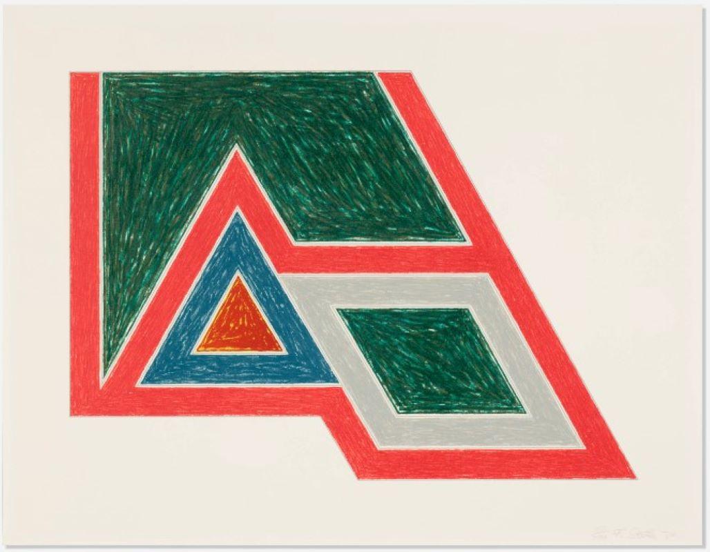 Sanbornville (dal Poligono Eccentrico) Litografia originale firmata a mano 1974 - Print di Frank Stella