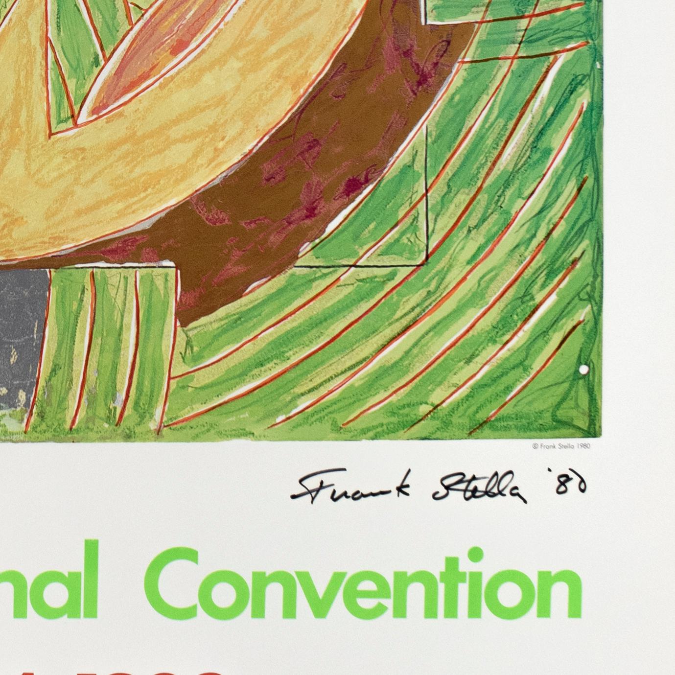 SIGNED Frank Stella 1980 Democratic Convention colorful vintage poster, pop art 2