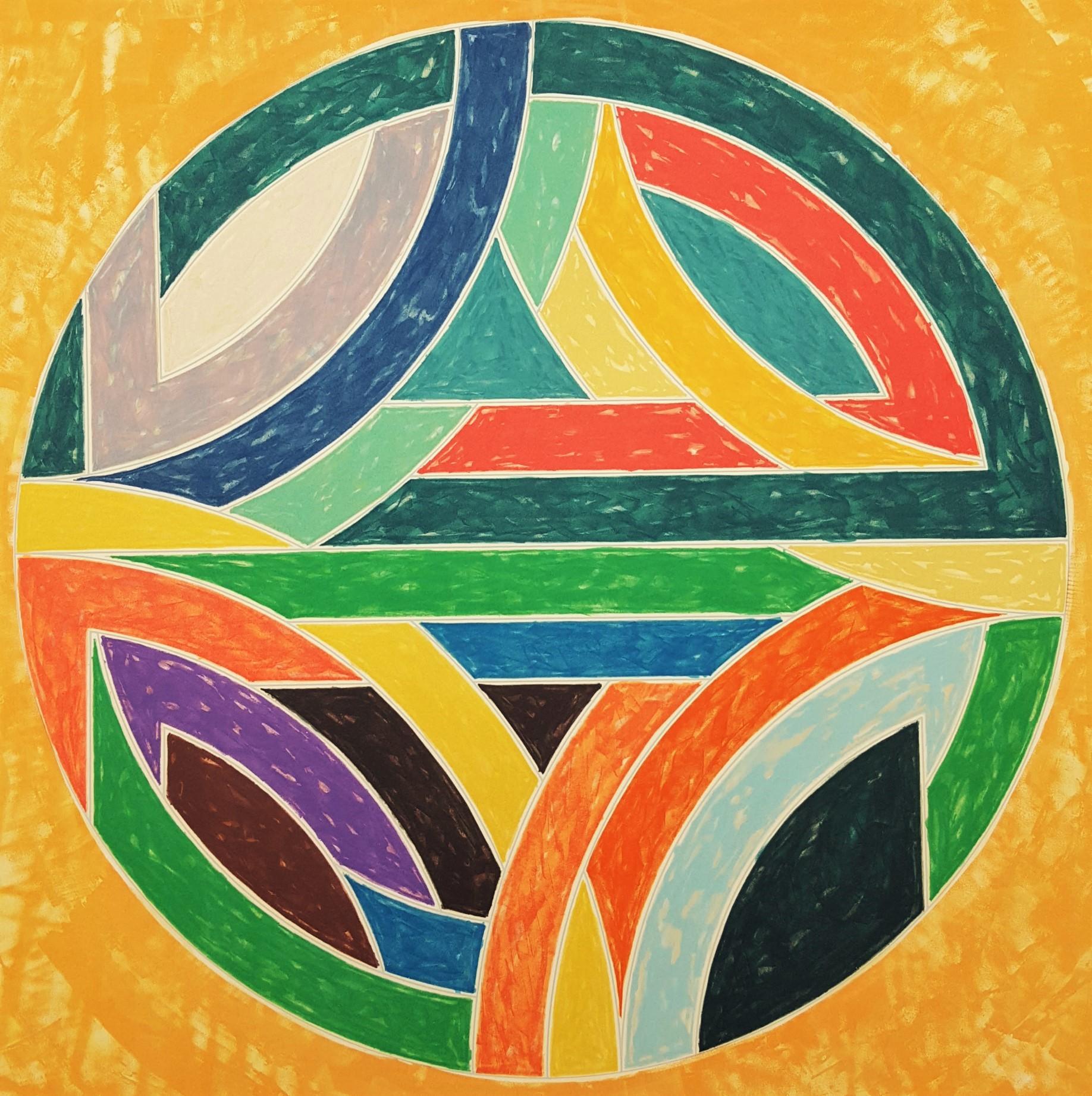Sinjerli Variation Squared with Colored Ground IV - Print by Frank Stella