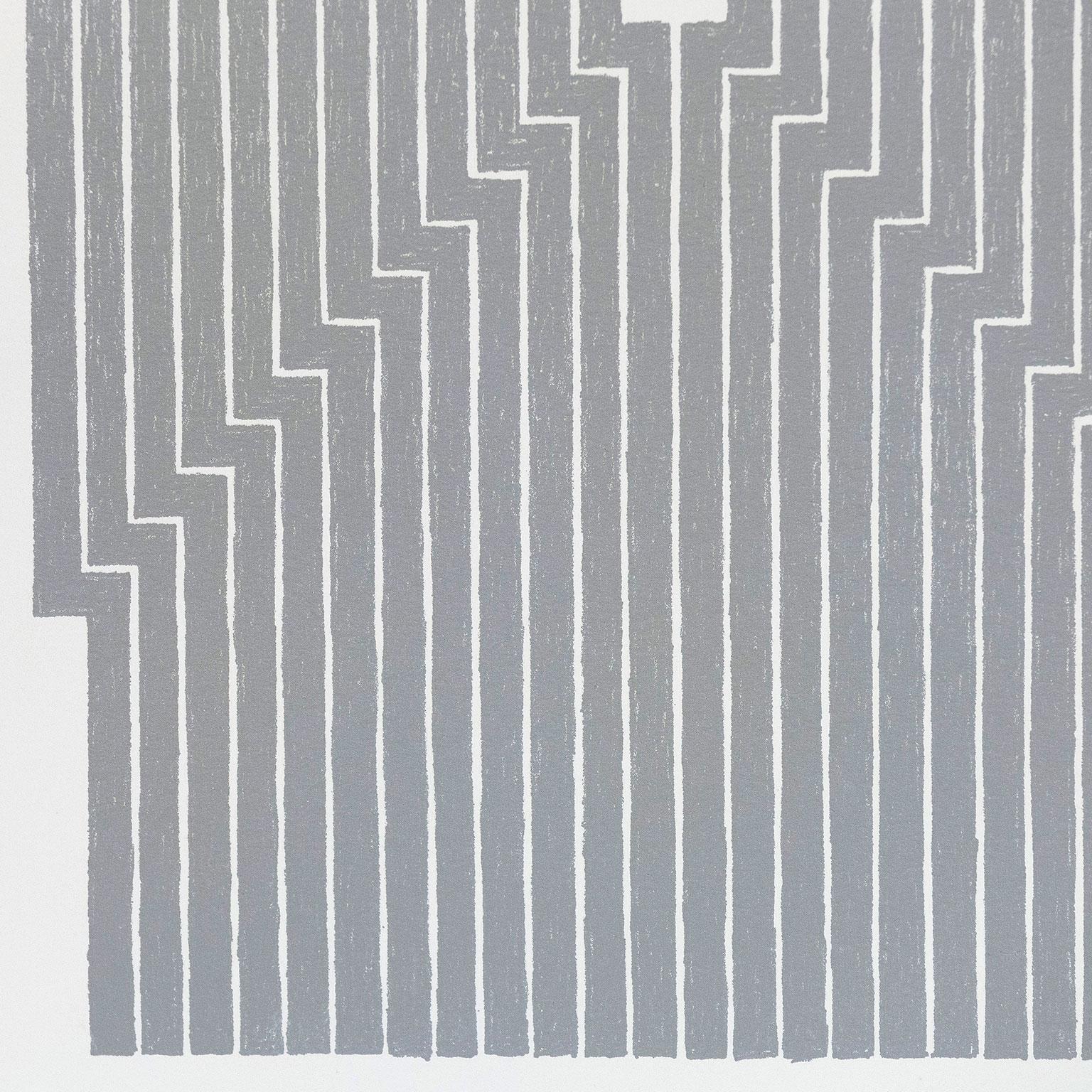 This fantastic minimal and mesmerizing Frank Stella print relates to one his most famous works, now in the permanent collection of the Tate Modern (London).

The hypnotic form was first realized in the canvas of 