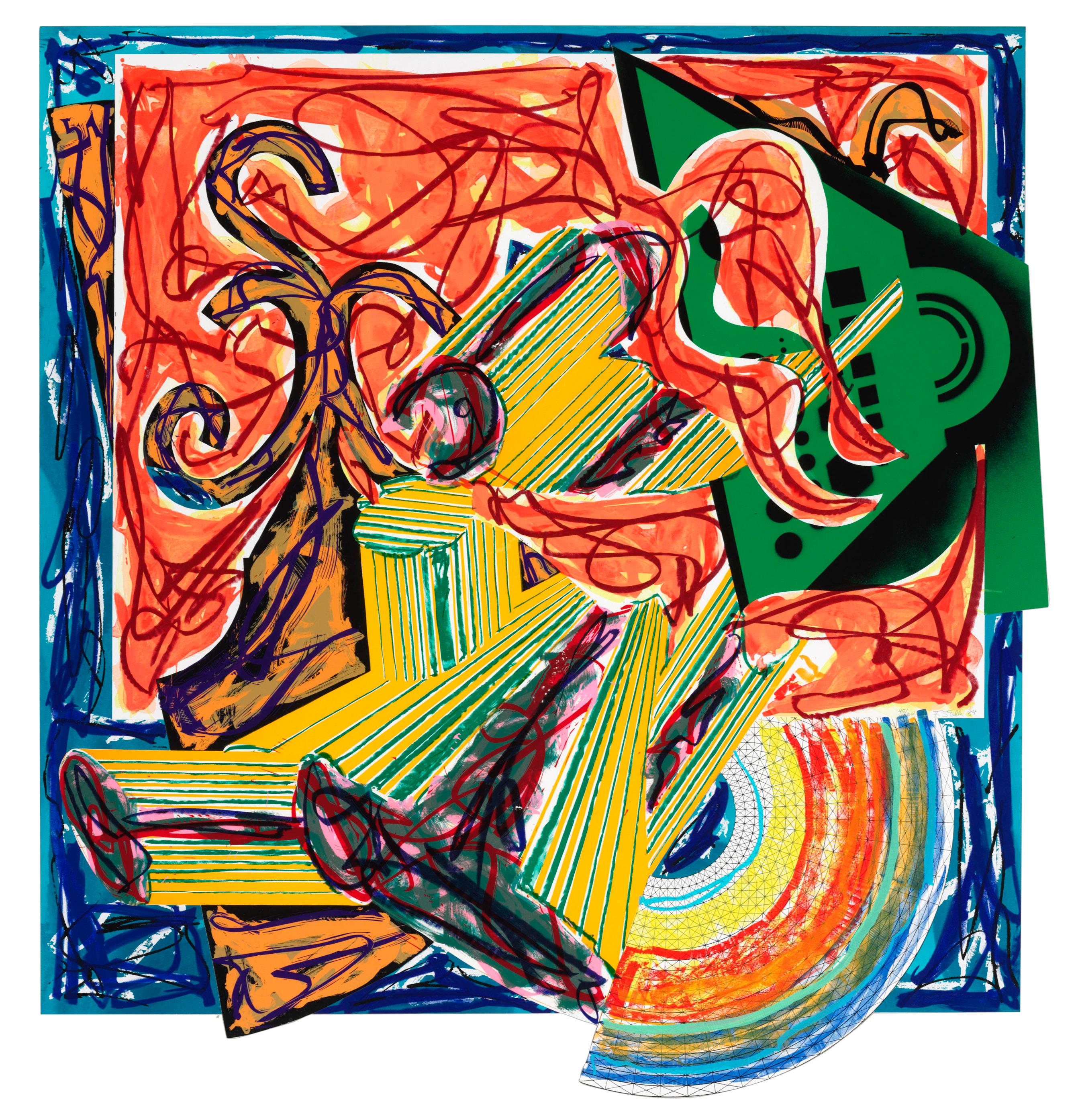 Frank Stella Abstract Print - The Butcher Came and Slew the Ox