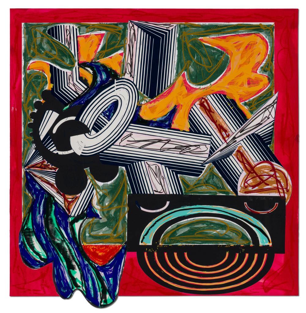 Frank Stella Abstract Print - Then Came a Dog and Bit the Cat, 1984