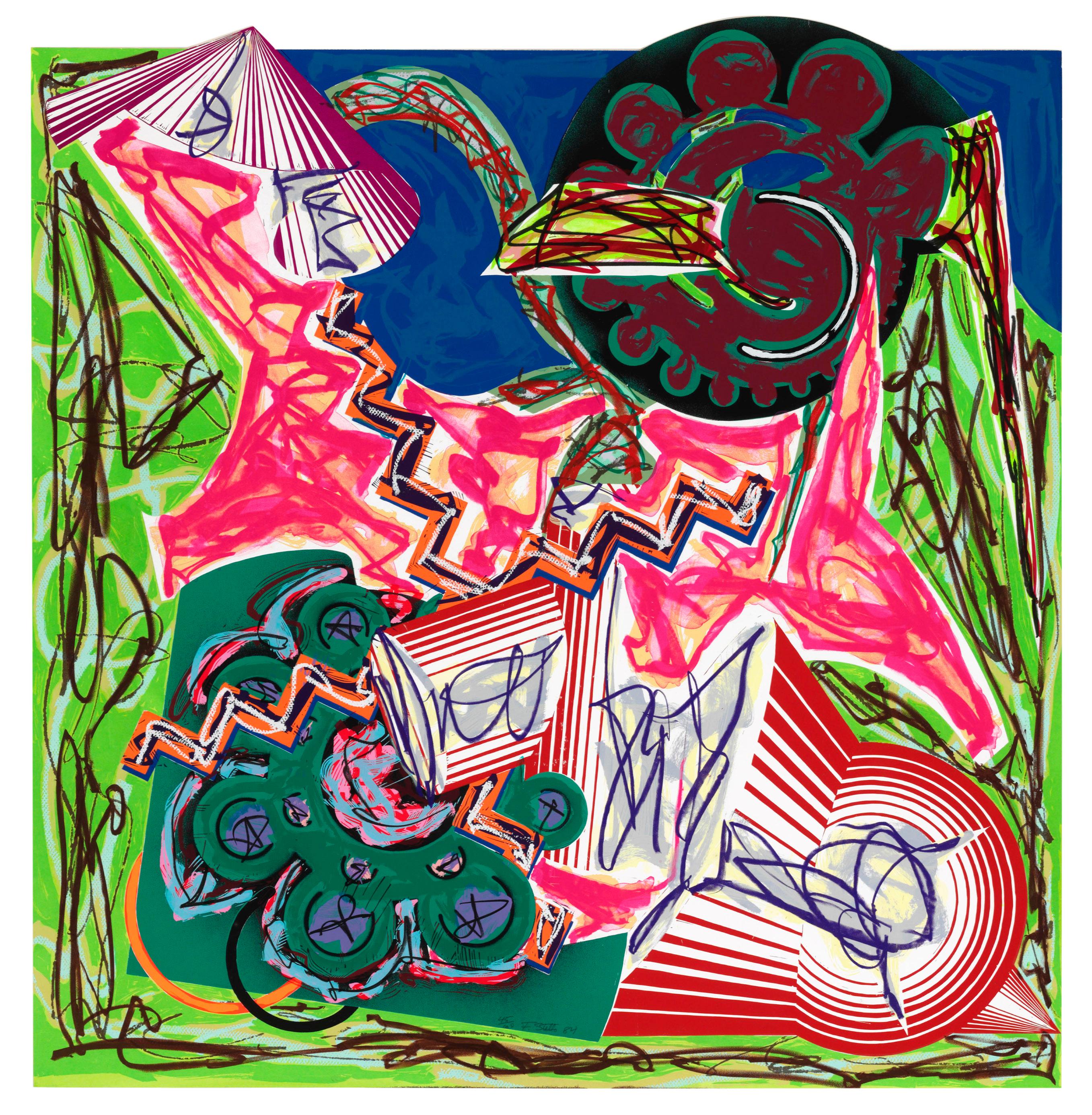 Frank Stella Abstract Print - Then Came an Ox and Drank the Water