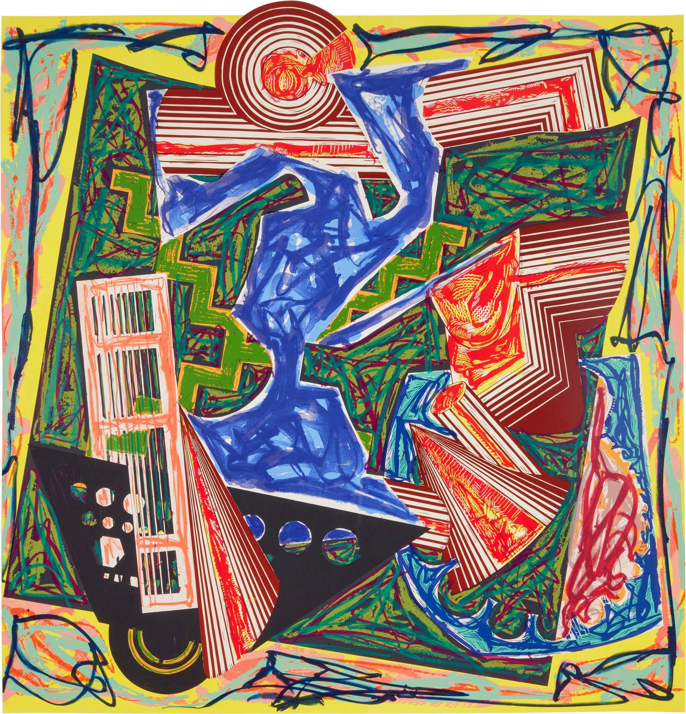 Frank Stella Abstract Print - Then water came and quenched the fire, from Illustrations After El Lissitzky's