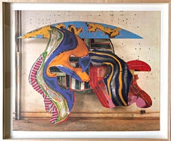 Impression expressionniste abstraite sans titre signée à la main par Frank Stella 