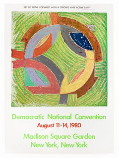After Frank Stella Democratic Convention 1980 colorful Pop political poster 