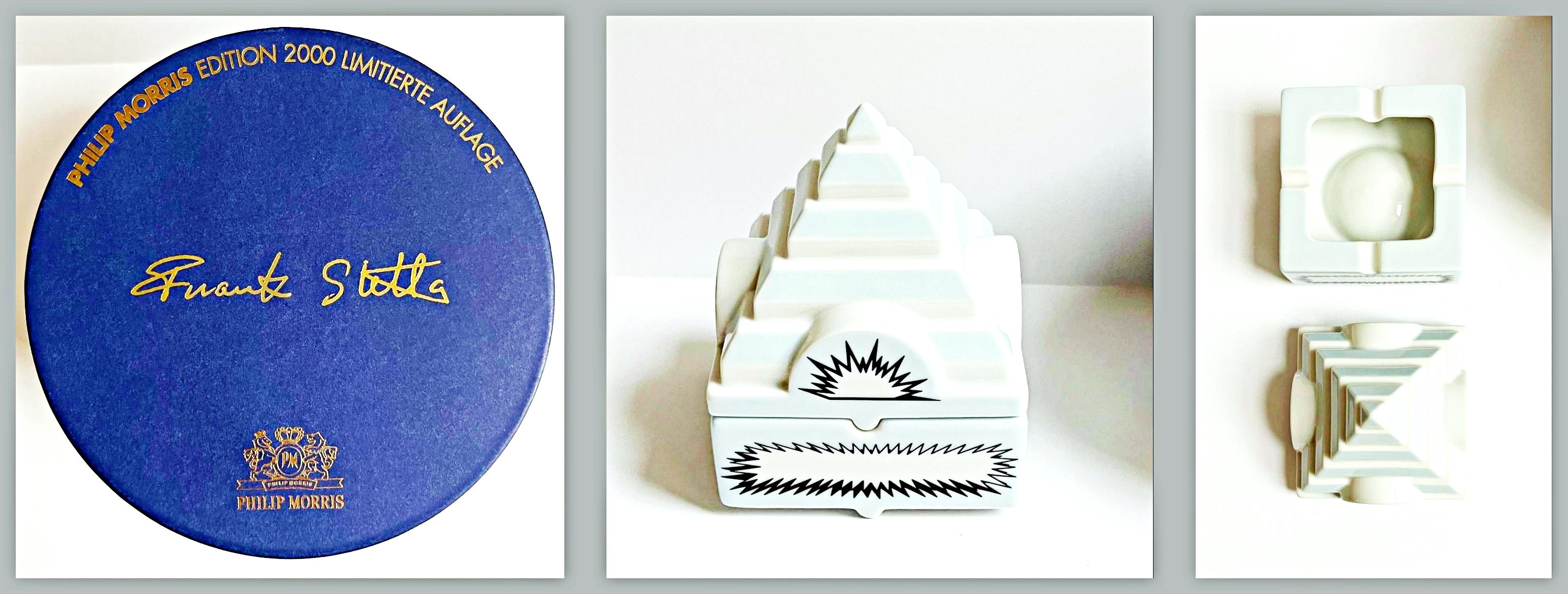 Cenicero de porcelana de edición limitada en caja diseñada a mano con firma impresa - Art de Frank Stella