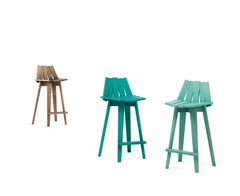 Tabouret Frank en finition sarcelle par Alessandra Baldereschi & Mogg