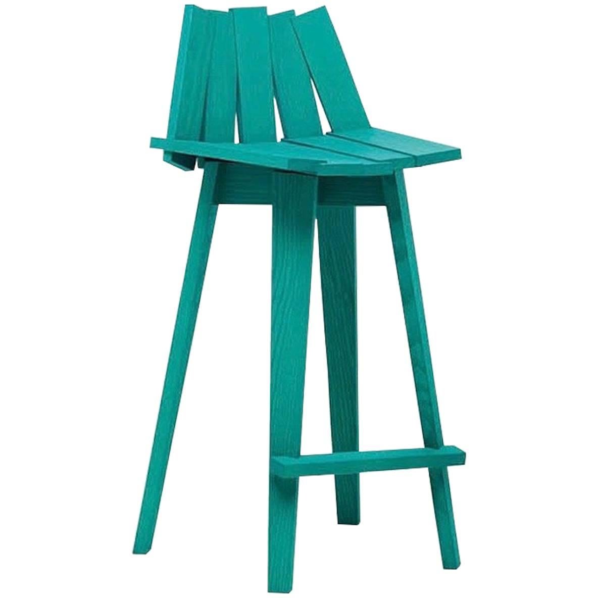 Frank Stool in Teal Finish by Alessandra Baldereschi & Mogg For Sale