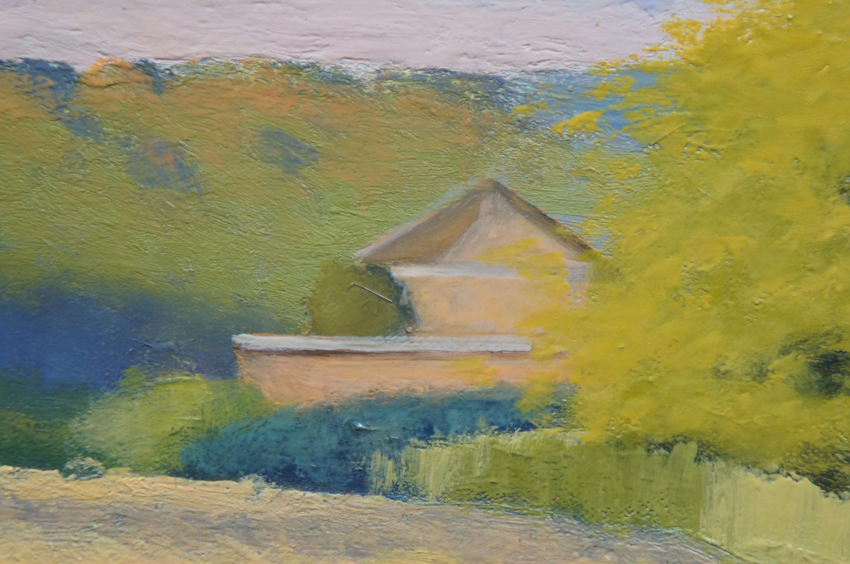 Frank Strazzulla Jr Oil Painting on Board Field Farmhouse Country Landscape 3