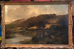 Autumn, Huge River Landscape Oil Painting British Artist