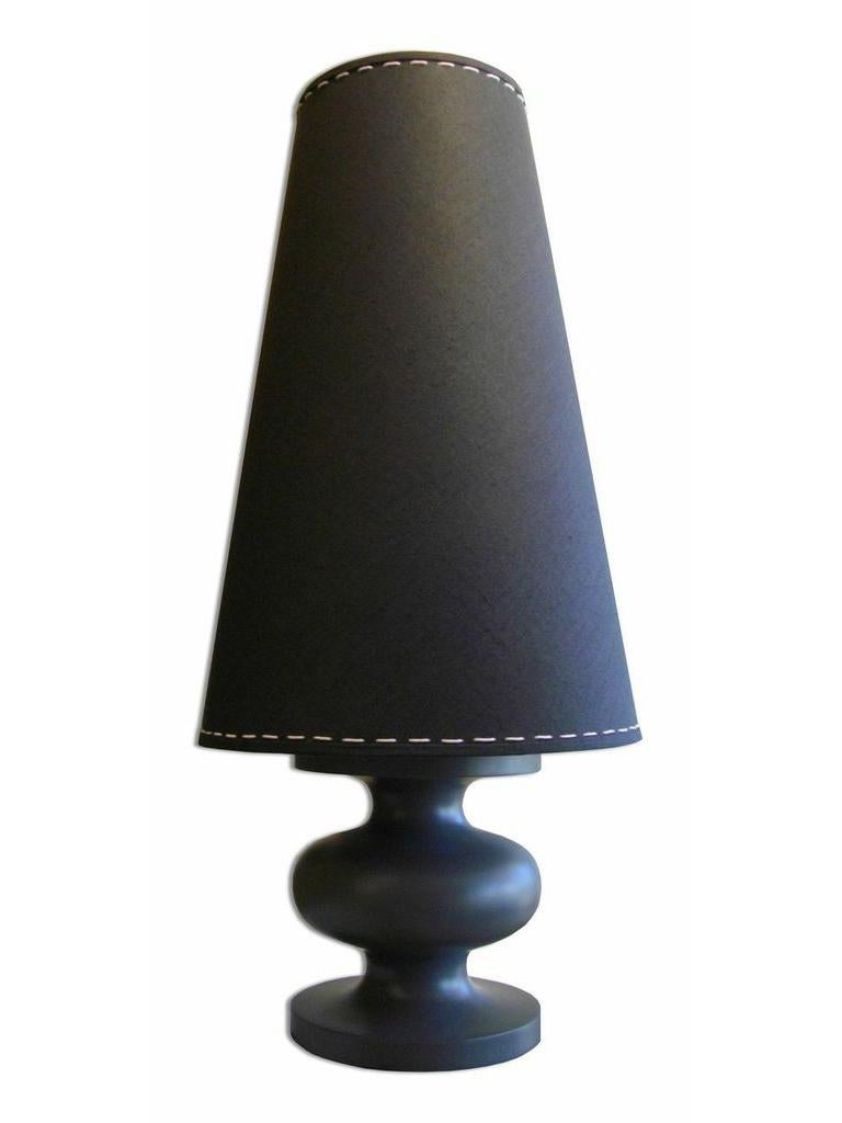 Turned Frank Large Sculptural Handmade Rock Maple & Belgian Linen Lamp  Wende Reid For Sale