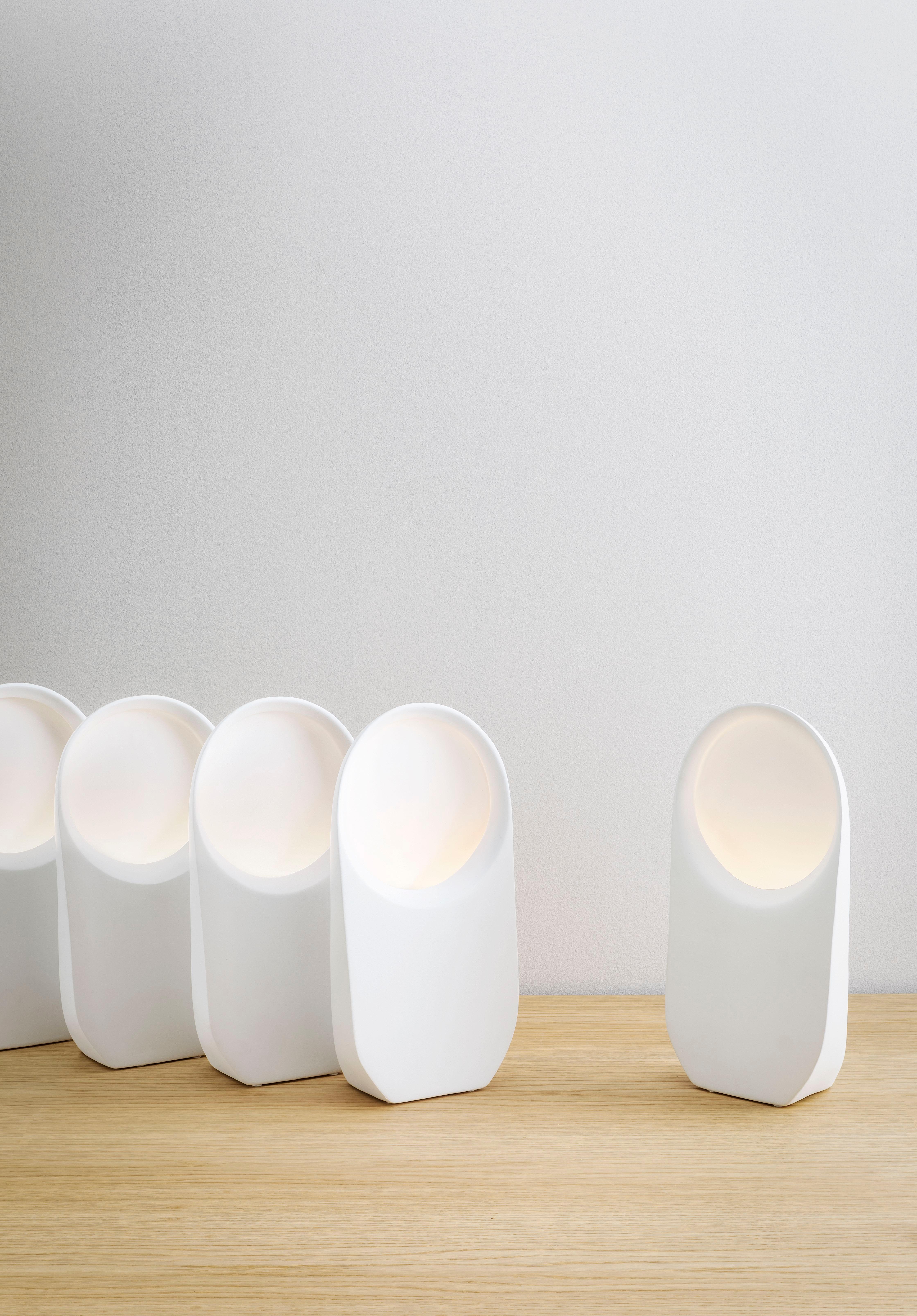 Modern Frank Table Lamp in White Ceramic by Miniforms Lab For Sale