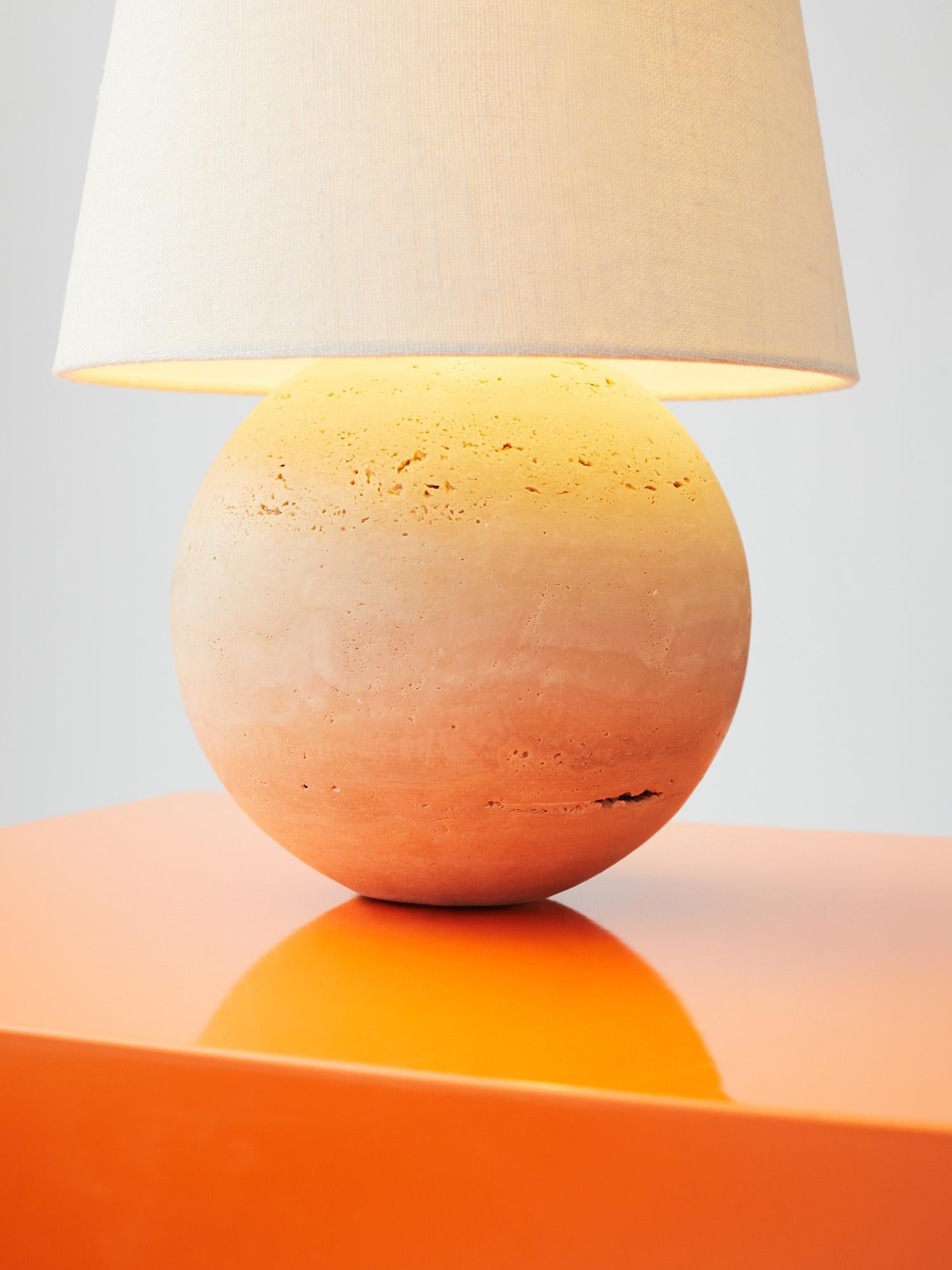 Swedish Frank Table Lamp Large in Travertine by Louise Liljencrantz, Sweden For Sale