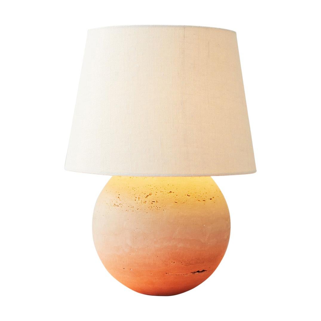 Frank Table Lamp Large in Travertine by Louise Liljencrantz, Sweden For Sale
