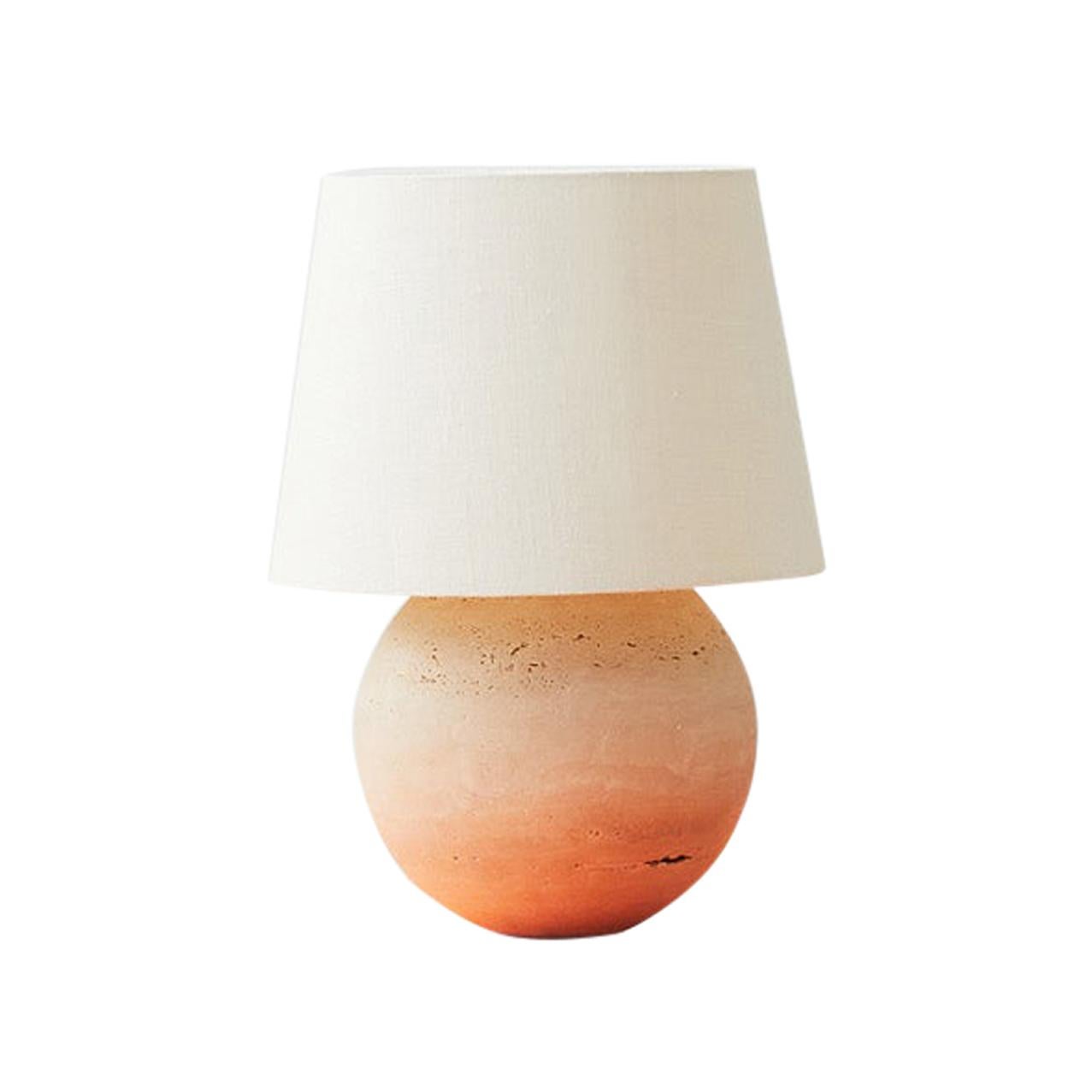 Frank Table Lamp Medium in Travertine by Louise Liljencrantz, Sweden For Sale