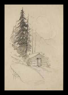 Early 20th Century Plein Air Study for Homesteader Colorado Mountain Painting