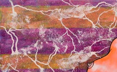 "Woman" Contemporary Figurative in Neon Orange Aromas Artist Frank Thomas Romero