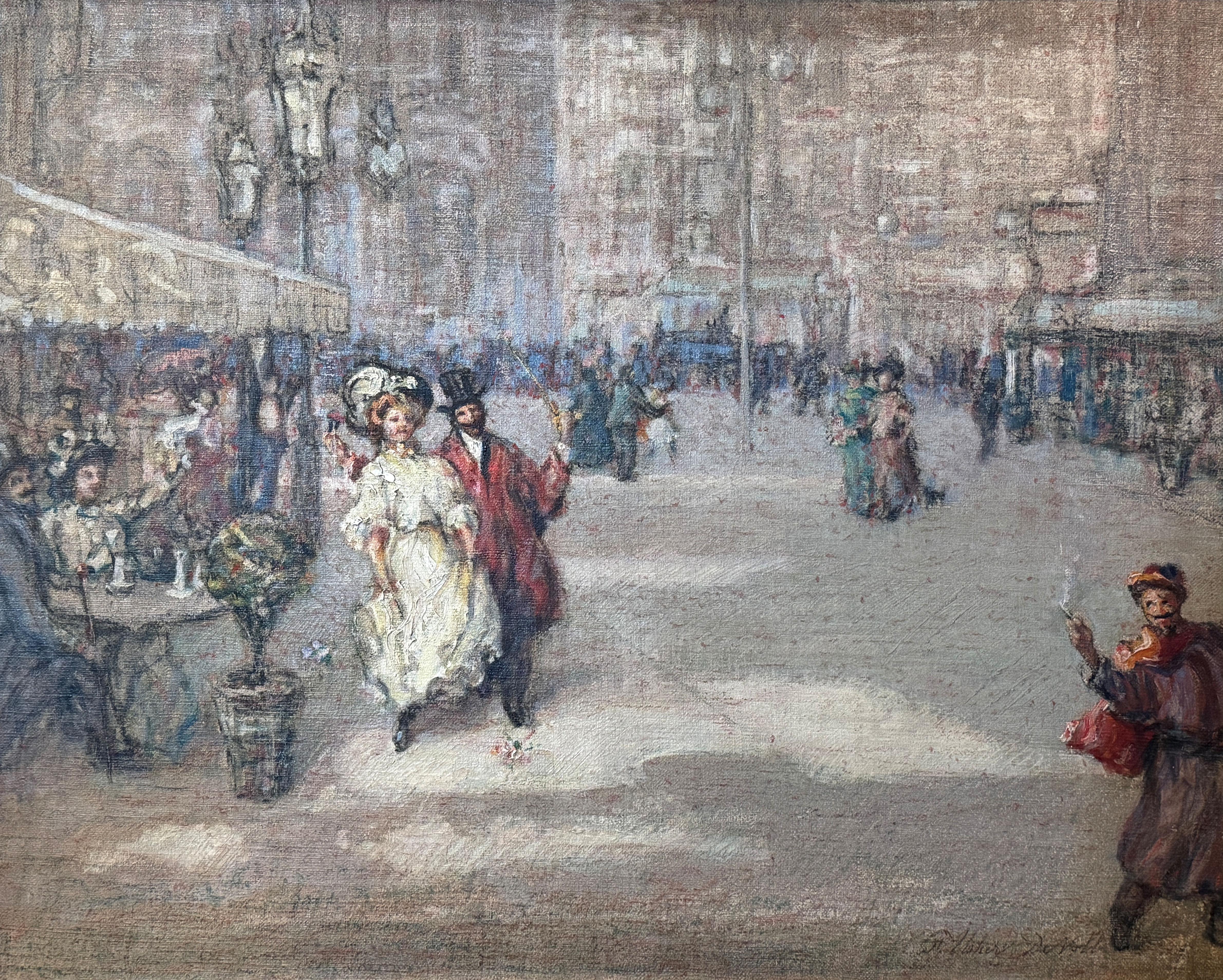"Pariser Straßenszene" Frank Usher de Voll, Anfang 20. Jahrhundert, Impressionist