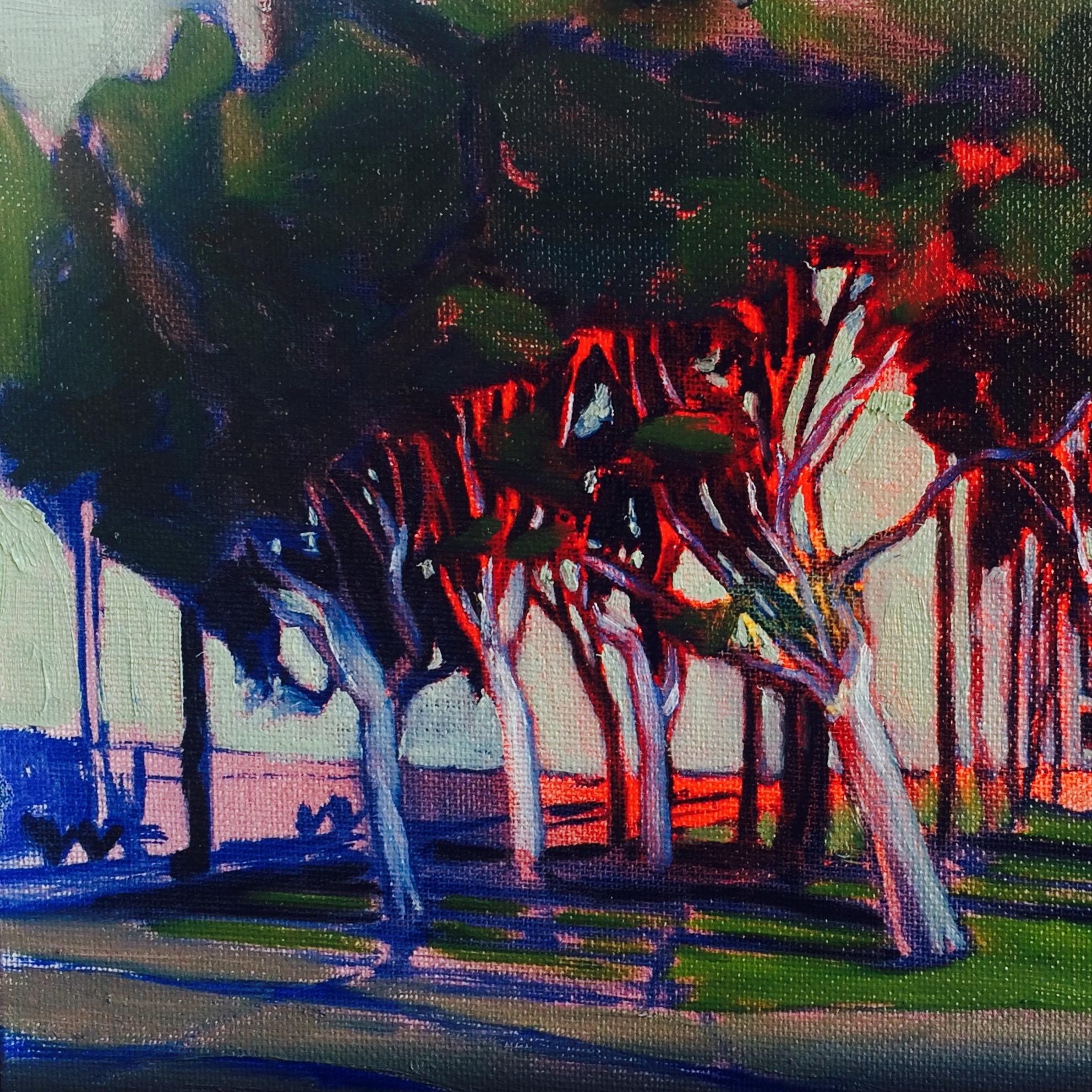 Bruciare i giorni, Pittura, Olio su tela - Painting di Frank Valdez