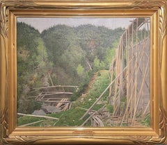 "Train Trestle, " Frank DuMond, Old Lyme Connecticut Impressionism Landscape