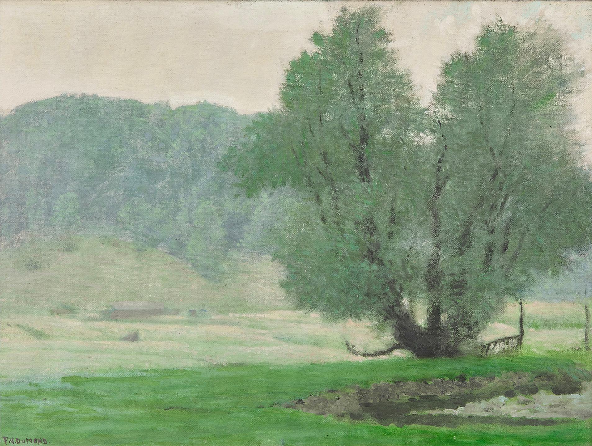 Willows, Old Lyme, CT Summer landscape - Painting by Frank Vincent Dumond