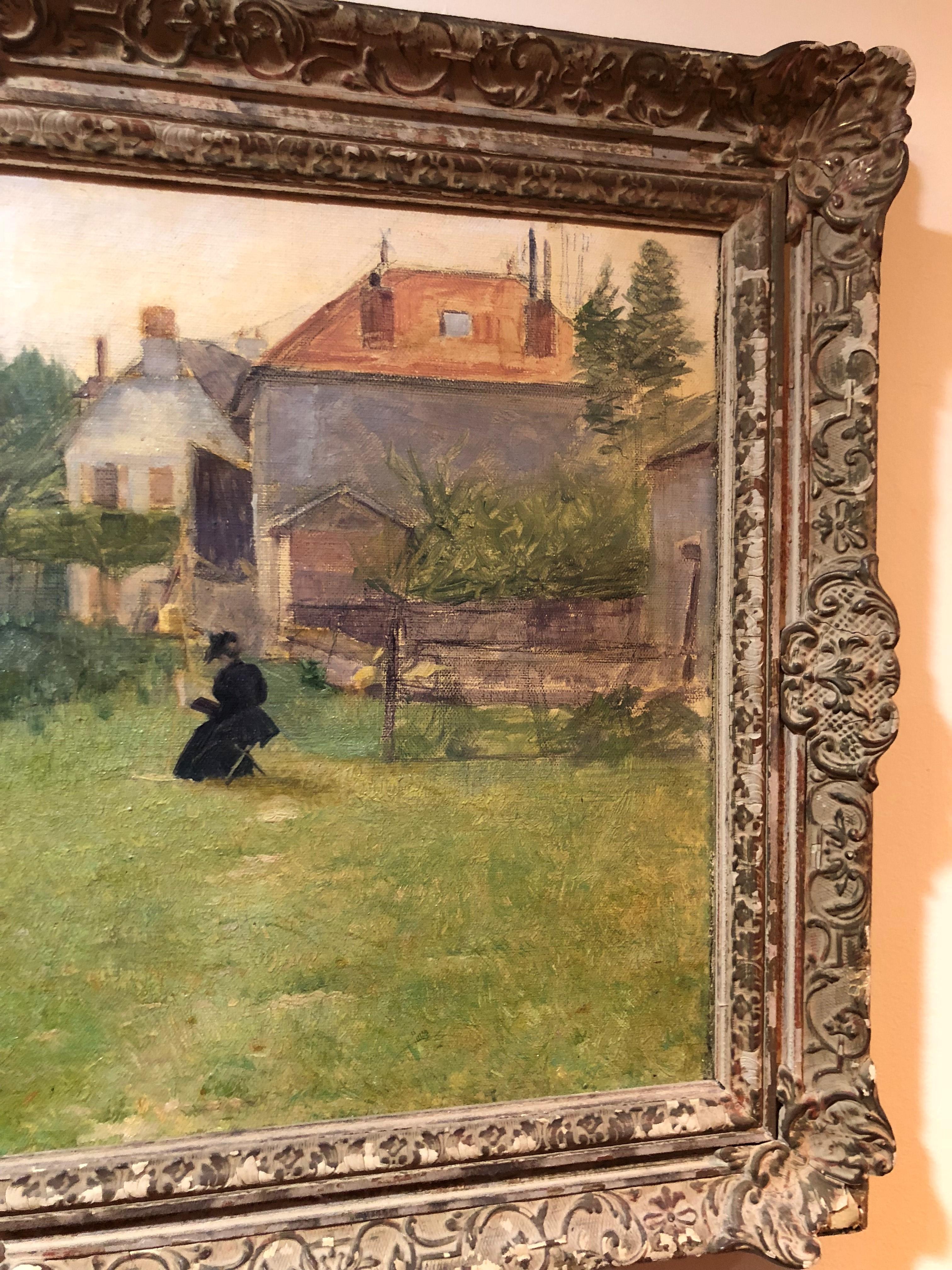 Frank Vincent DuMond Impressionist Painting In Good Condition For Sale In Redding, CT