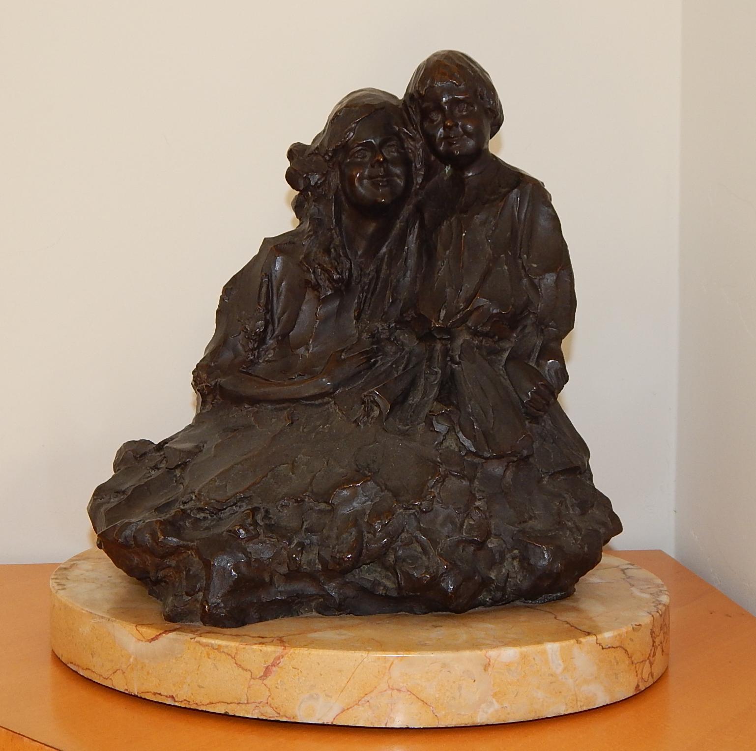 Frank Vittor Italian/American Sculptor Mother and Child Bronze, 1915 For Sale 1