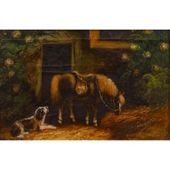 W. Benson - Early 20th Century Oil, Horse and Hound