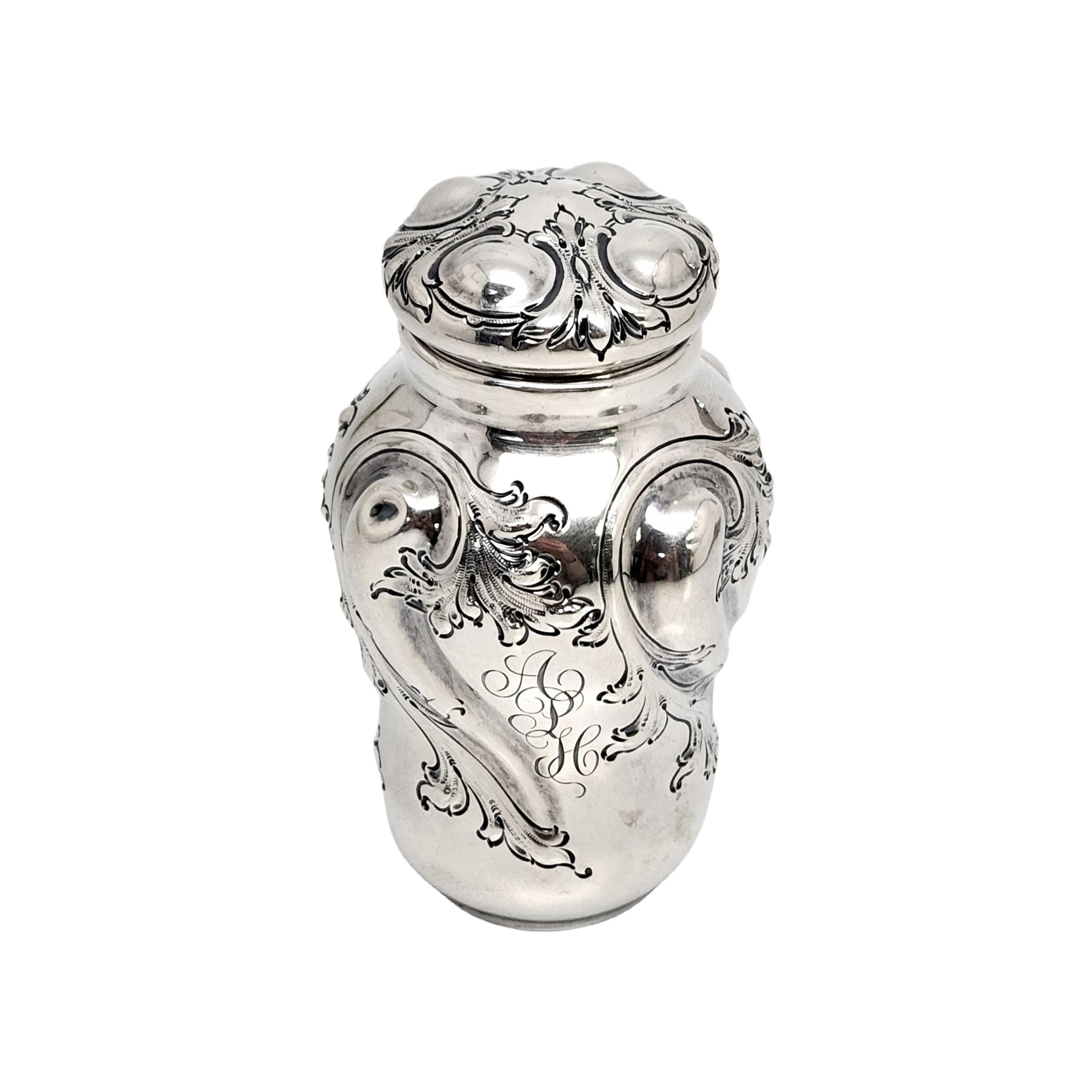 Caddy à thé en argent sterling avec monogramme de Frank W. Smith pour Theodore B Starr en vente 1