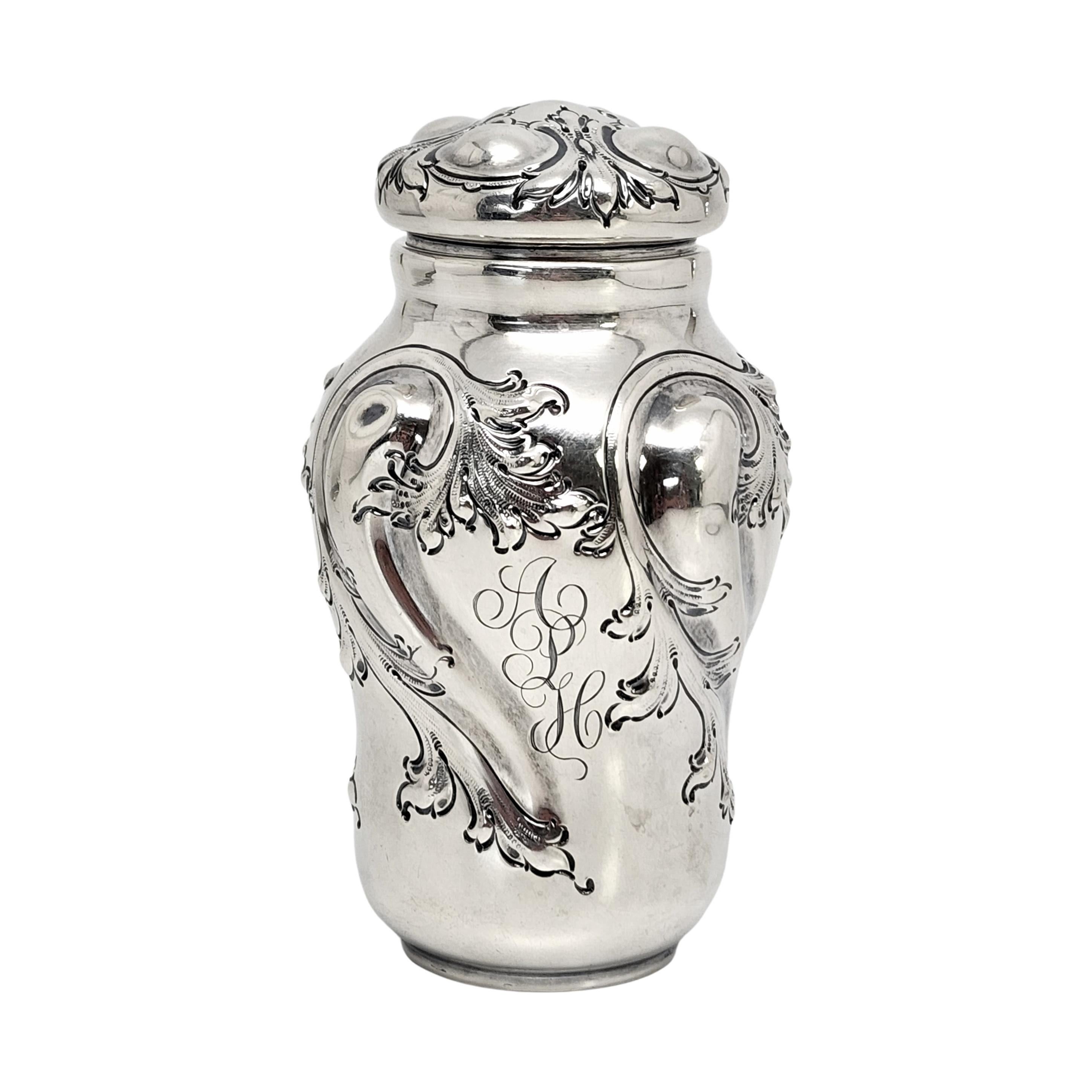 Frank W. Smith for Theodore B. Starr Sterling Silver Tea Caddy with Monogram In Good Condition For Sale In Washington Depot, CT