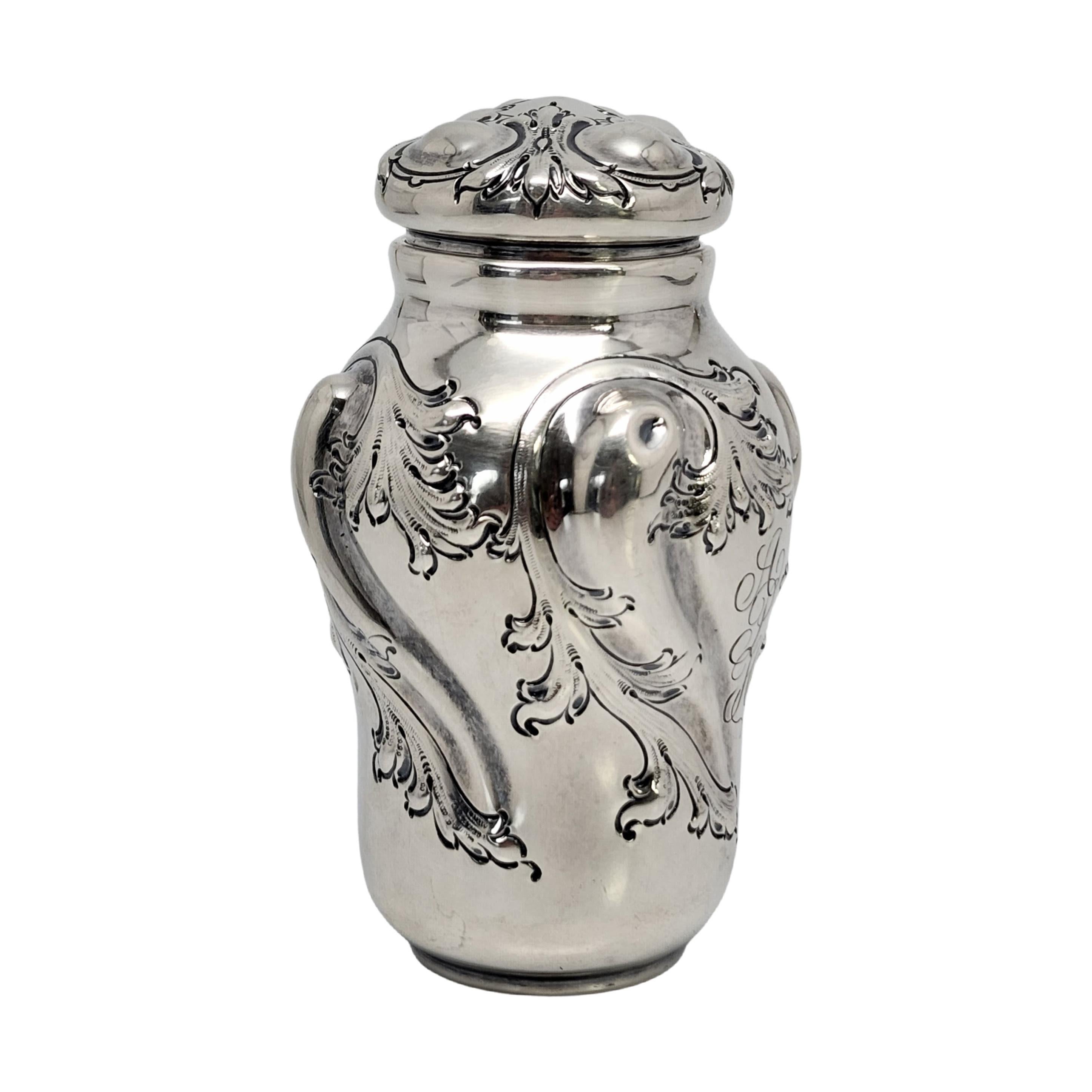 Frank W. Smith for Theodore B. Starr Sterling Silver Tea Caddy with Monogram For Sale 1