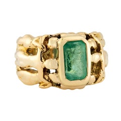 FRANK WALTER LAWRENCE Jugendstil 18k Smaragd Intaglio Ring
