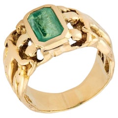 FRANK WALTER LAWRENCE Art Nouveau 18k Emerald Intaglio Ring FRANK WALTER LAWRENCE Art Nouveau 18k Emerald Intaglio Ring