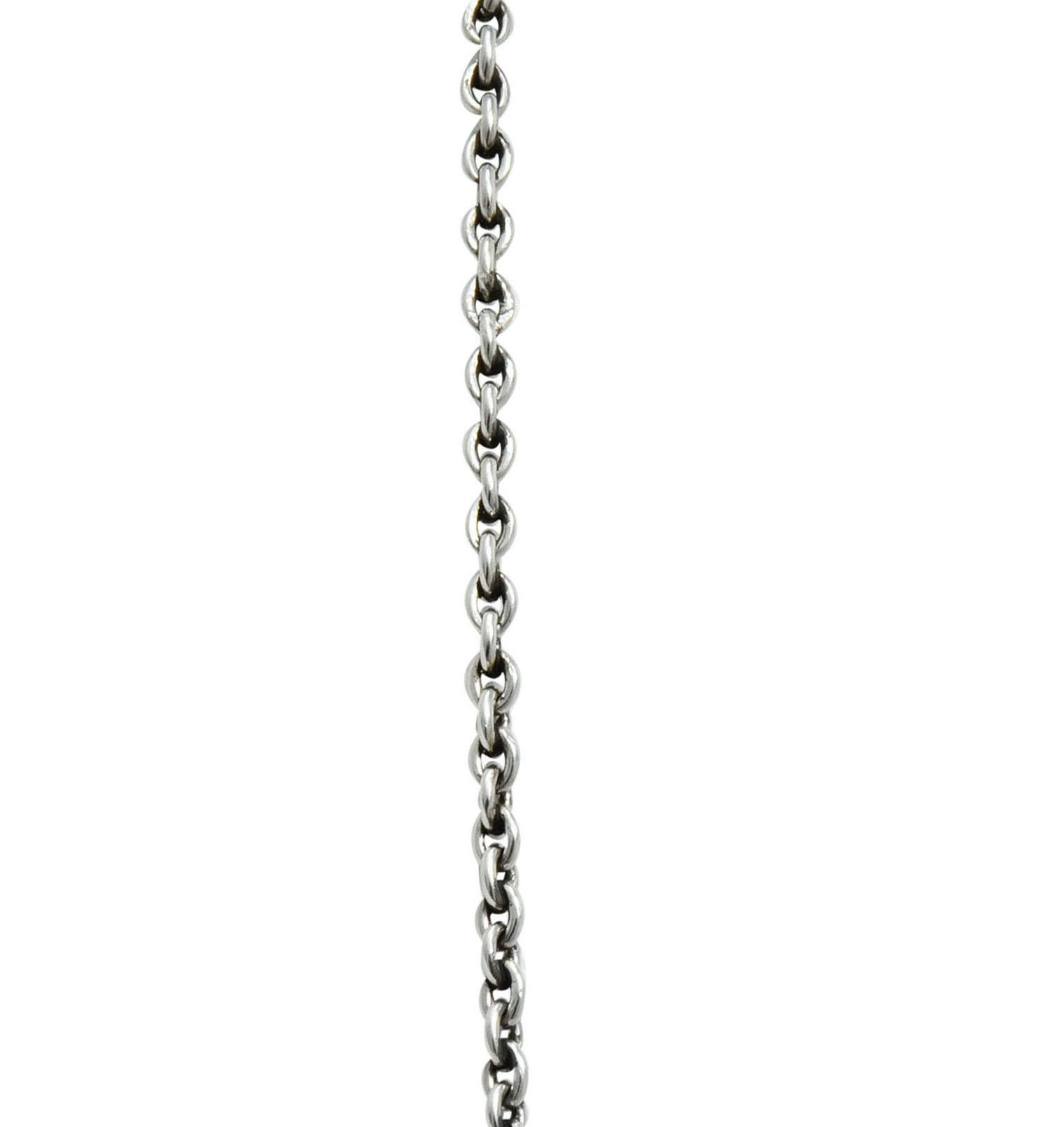 Women's or Men's Frank Walter Lawrence Edwardian 7.20 Carat Diamond Platinum Drop Necklace